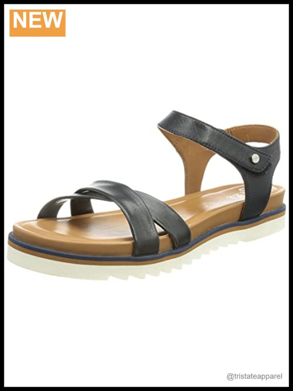 Alicante Leather Comfort Sandals Hook & Loop Ankle Strap Open Toe